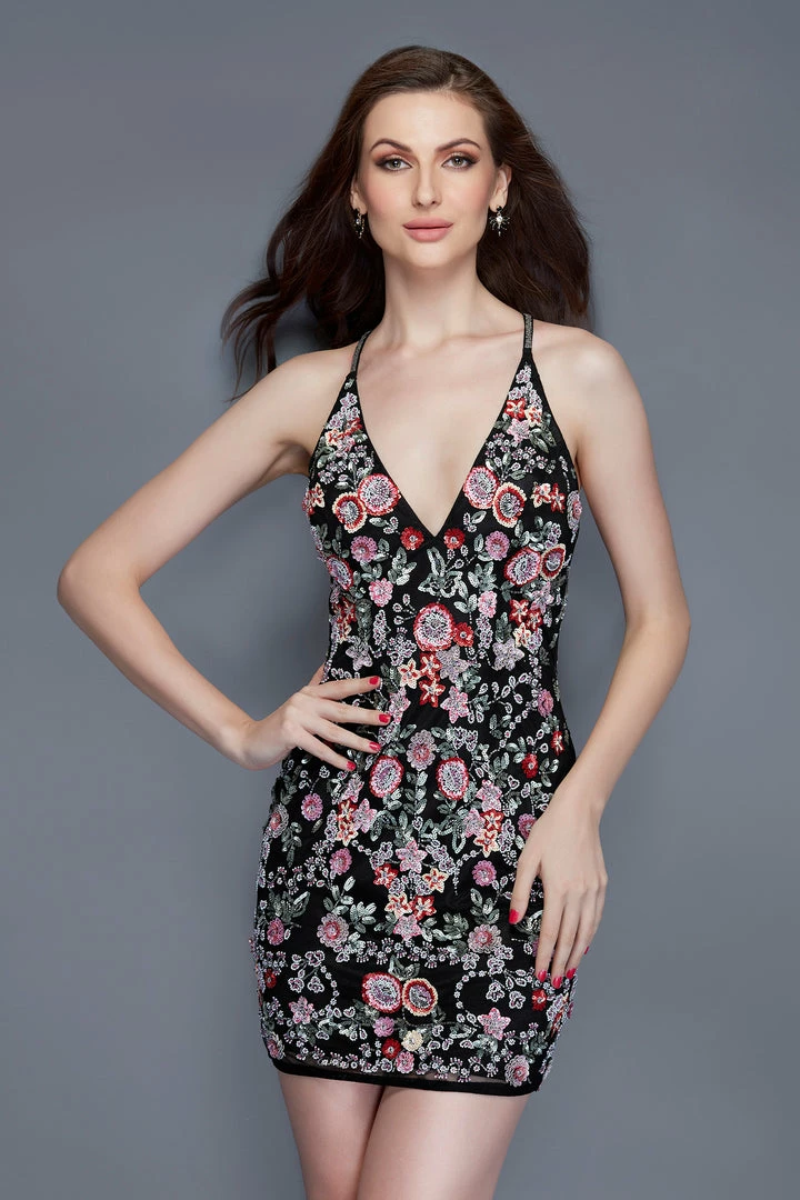 In Stock Primavera Couture 1938 Black Multi Cocktail Dress Beaded Sequin Homecoming Dress Short Prom Size 2, 6 Backless Dresses 29 In Stock Primavera Couture 1938 Black Multi Cocktail Dress Beaded Sequin Homecoming Dress Short Prom Size 2, 6 Backless Dresses