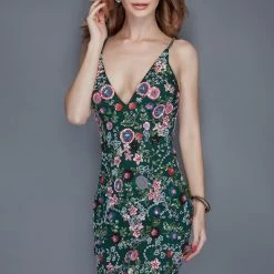 In Stock Primavera Couture 1938 Size 10 Short Beaded Cocktail Dress Sequin 3D Sequin Homecoming Dress