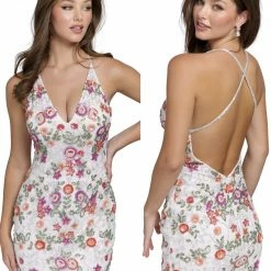 Primavera Couture 1938 Beaded Sequin Homecoming Dress Cocktail Short Prom Dress Sequin Dresses