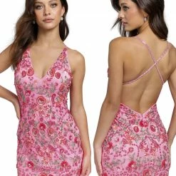 Primavera Couture 1938 Beaded Sequin Homecoming Dress Cocktail Short Prom Dress Sequin Dresses