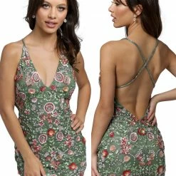 Primavera Couture 1938 Beaded Sequin Homecoming Dress Cocktail Short Prom Dress Sequin Dresses