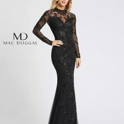 Mac Duggal Cassandra Stone 1945A Long Sleeve Beaded Formal Evening Dress Backless 9 Mac Duggal Cassandra Stone 1945A Long Sleeve Beaded Formal Evening Dress Backless