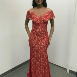 Jovani 1974 Off The Shoulder Lace Mermaid Evening Gown Mother Of The Bride Dress