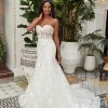 In Stock Mermaid Dresses Casablanca Beloved Maren BL359 Size 12 Sheer Floral Wedding Dress Bridal Gown