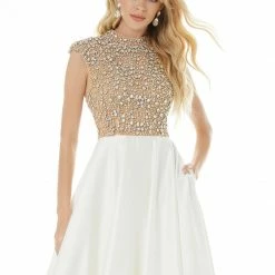 Ashleylauren Ashley Lauren 1980 Embellished Cap Sleeve Pageant Gown Evening Gown Prom Dress
