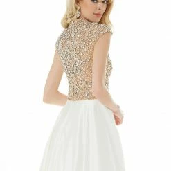 Ashleylauren Ashley Lauren 1980 Embellished Cap Sleeve Pageant Gown Evening Gown Prom Dress
