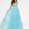 Ashleylauren Ashley Lauren 11142 Tiered Ruffle Ball Gown Prom Dress