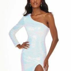 Ashleylauren Ashley Lauren 11026 Prom Dress One Shoulder Sequin Pageant Gown Slit