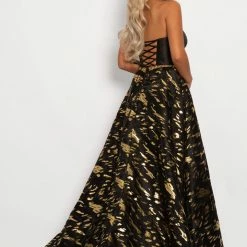 In Stock Johnathan Kayne 2232 Metallic Print A Line Prom Dress Evening Gown Strapless Size 4 6 In Stock Johnathan Kayne 2232 Metallic Print A Line Prom Dress Evening Gown Strapless Size 4