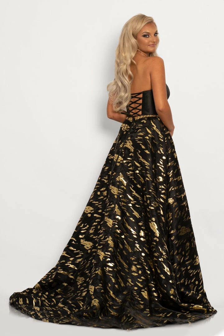 In Stock Johnathan Kayne 2232 Metallic Print A Line Prom Dress Evening Gown Strapless Size 4 4 In Stock Johnathan Kayne 2232 Metallic Print A Line Prom Dress Evening Gown Strapless Size 4