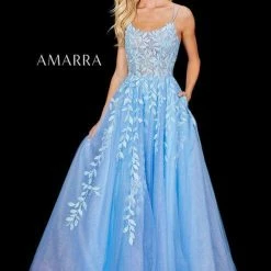 Amarra 20006 Long Shimmer Ballgown Lace Prom Dress Formal Embellished Gown Ballgown Dresses