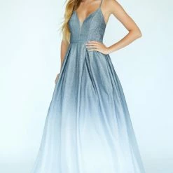 In Stock Jolene 20007 Size 20 Long Glitter Shimmer Ombre Ballgown Prom Dress Pleated Corset
