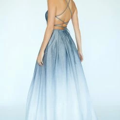 In Stock Jolene 20007 Size 20 Long Glitter Shimmer Ombre Ballgown Prom Dress Pleated Corset