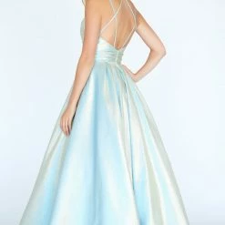 In Stock Ballgown Dresses Jolene 20014 Size 2 Long Shimmer Pleated Ballgown Prom Dress Ruched Bodice