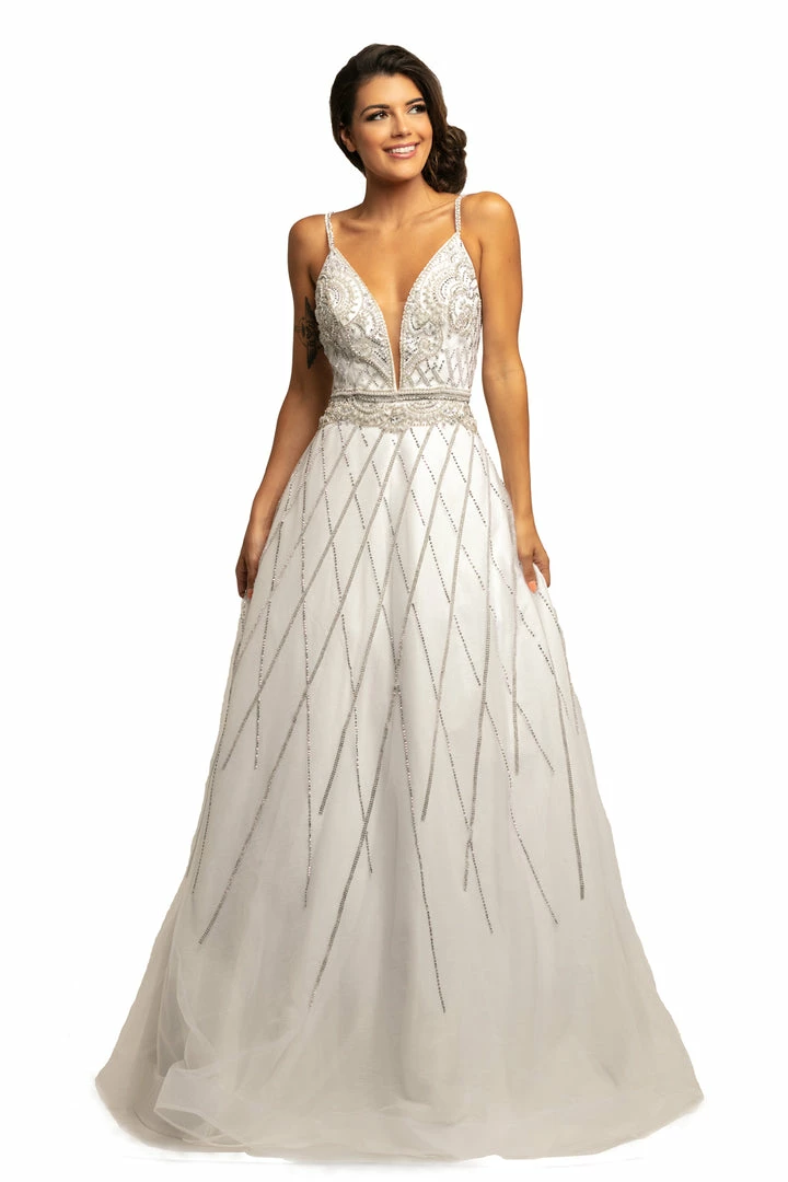 Discontinued Johnathan Kayne 2003 Embellished Ballgown Prom Dress Pageant Plunging Neckline 3 Discontinued Johnathan Kayne 2003 Embellished Ballgown Prom Dress Pageant Plunging Neckline