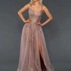 In Stock Ballgown Dresses Stella Couture 20058 Long Lace Shimmer V Neck Formal Prom Dress Pageant Gown Size 4, 12