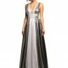 In Stock Johnathan Kayne 2008 Metallic Shimmer Prom Dress Plunging Neckline Pageant Gown Size 10