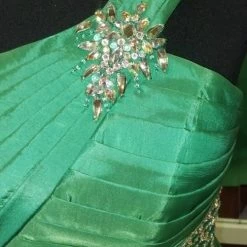 In Stock Tiffany Exclusive 46767 Emerald Size 10 Mermaid Pageant Dress On Shoulder Mermaid Dresses