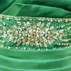 In Stock Tiffany Exclusive 46767 Emerald Size 10 Mermaid Pageant Dress On Shoulder Mermaid Dresses