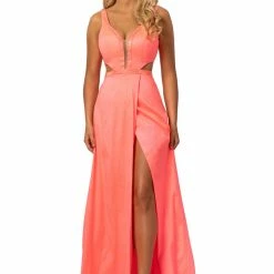 In Stock Johnathan Kayne 2012 Plunging Neckline Embellished Slit Prom Dress Pageant Gown Size 6