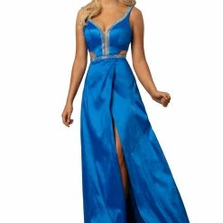 In Stock Johnathan Kayne 2012 Plunging Neckline Embellished Slit Prom Dress Pageant Gown Size 6 9 In Stock Johnathan Kayne 2012 Plunging Neckline Embellished Slit Prom Dress Pageant Gown Size 6