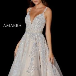Ballgown Dresses Amarra 20131 Loan Lace A Line Prom Dress V Neck Formal Embellished Gown