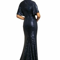 In Stock Johnathan Kayne 2015 Size 14 Sequin Prom Dress Sleeve V Neck Wedding Evening Gown
