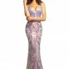 In Stock Johnathan Kayne 2017 Size 2 Purple Sequin Pageant Gown Prom Dress V Neck Multi