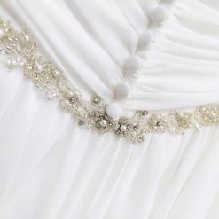 In Stock Mon Cheri 110209 Size 22W Long A Line Halter Wedding Dress Bridal Gown Greek Goddess