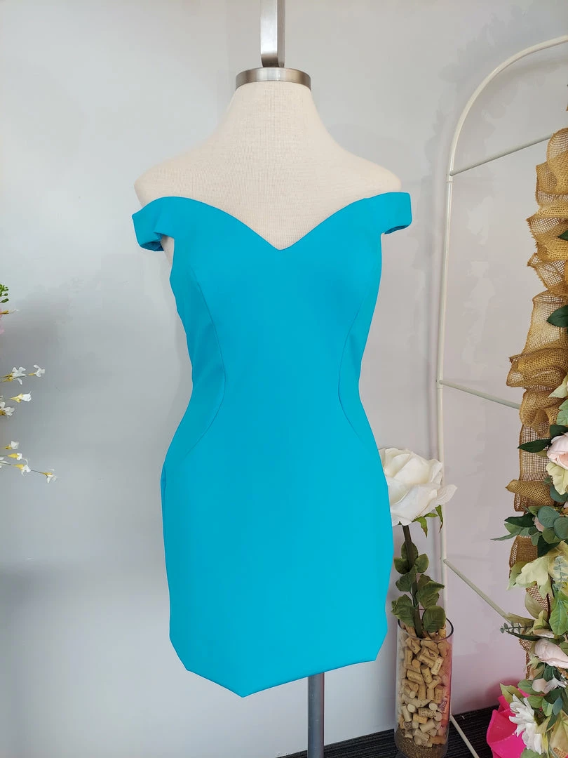 In Stock Ashley Lauren 4444 Turquoise Cocktail Dress Scuba Off The Shoulder Homecoming Dress Size 14 3 In Stock Ashley Lauren 4444 Turquoise Cocktail Dress Scuba Off The Shoulder Homecoming Dress Size 14