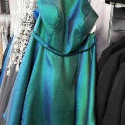 In Stock Sydney's Closet 8103 Short Flare Metallic Prom Dress High Neck Pockets Size 22 Corset Dresses 17 In Stock Sydney's Closet 8103 Short Flare Metallic Prom Dress High Neck Pockets Size 22 Corset Dresses