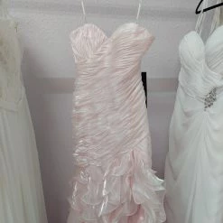 In Stock Alyce Paris 6698 Pink Size 2 Organza Ruffle Mermaid Prom Dress Pageant