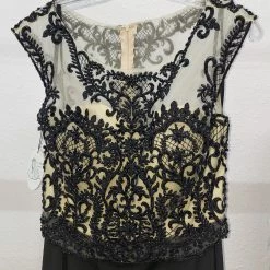 In Stock Jolene Collection 18096 Size 10 Long Sheer Beaded Lace Dress Formal Gown