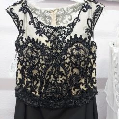 In Stock Jolene Collection 18096 Size 10 Long Sheer Beaded Lace Dress Formal Gown