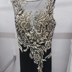 In Stock Envious Couture 16120 Black/Gold Size 2 Prom Dress Pageant Gown