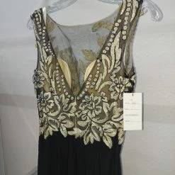 In Stock Envious Couture 16120 Black/Gold Size 2 Prom Dress Pageant Gown