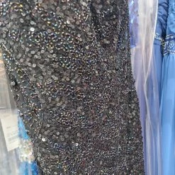 In Stock Precious Formals 9100 Size 12 Long Beaded Black Prom Dress Formal Gown Sequin