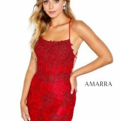 Backless Dresses Amarra 20255 Embellished Lace Gown Lace Up Back And Mermaid Fit Prom Dress