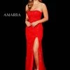 Amarra 20297 Lace Strapless Prom Dress High Slit Formal Evening Gown