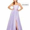Amarra 20308 Shimmer Ball Gown With A Scoop Neckline With Pockets And Slit