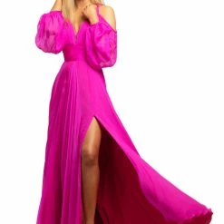 Discontinued Johnathan Kayne 2038 Chiffon Prom Dress Off Shoulder Sleeves Wedding Pageant Gown