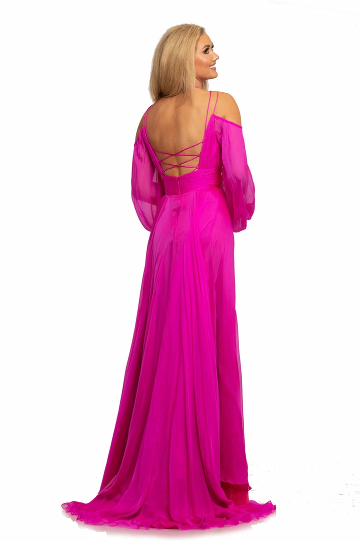 Discontinued Johnathan Kayne 2038 Chiffon Prom Dress Off Shoulder Sleeves Wedding Pageant Gown 6 Discontinued Johnathan Kayne 2038 Chiffon Prom Dress Off Shoulder Sleeves Wedding Pageant Gown