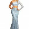 Discontinued Johnathan Kayne 2039 Two Piece Iridescent Shimmer Lace Prom Dress Pageant Gown