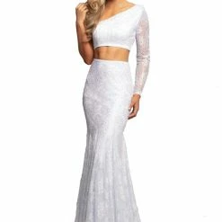 Discontinued Johnathan Kayne 2039 Two Piece Iridescent Shimmer Lace Prom Dress Pageant Gown 10 Discontinued Johnathan Kayne 2039 Two Piece Iridescent Shimmer Lace Prom Dress Pageant Gown