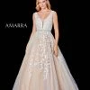 Amarra 20404 Long Lace A Line Ball Gown V Neck Prom Dress Formal Evening