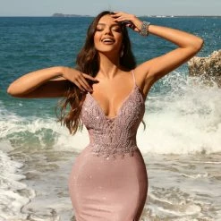 Blush Prom 20409 Short Fitted Shimmer V Neck Cocktail Dress Backless Corset Gown