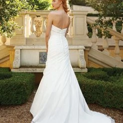 In Stock Casablanca Bridal 2049 Size 4 White Ruched Bodice Wedding Dress Destination Train