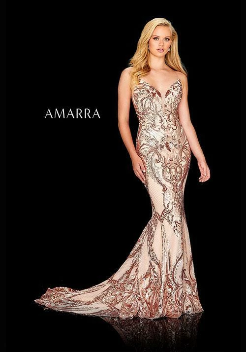 Amarra 20502 Long Fitted Sequin V Neck Prom Dress Formal Evening Gown 3 Amarra 20502 Long Fitted Sequin V Neck Prom Dress Formal Evening Gown
