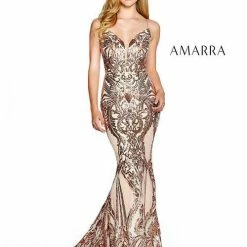 Amarra 20502 Long Fitted Sequin V Neck Prom Dress Formal Evening Gown 9 Amarra 20502 Long Fitted Sequin V Neck Prom Dress Formal Evening Gown