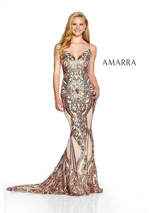 Amarra 20502 Long Fitted Sequin V Neck Prom Dress Formal Evening Gown 6 Amarra 20502 Long Fitted Sequin V Neck Prom Dress Formal Evening Gown
